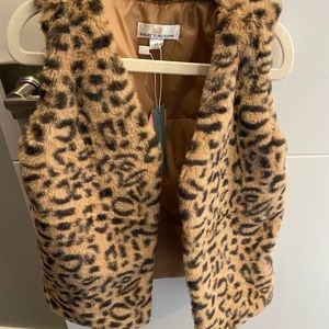 Baileys Blossoms - faux fur vest -printed